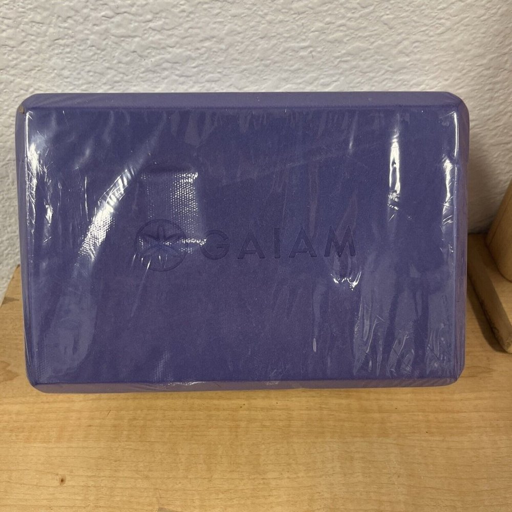 Gaiam Yoga Block Foam Soft Non-Slip Surface  Purple New In Plastic No Tag